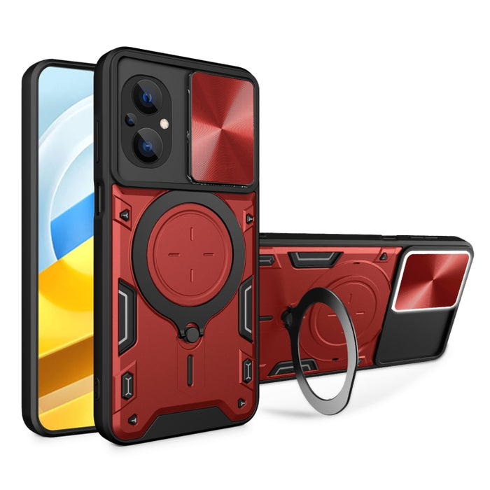 Estuche para teléfono con soporte magnético Camshield deslizante con textura de CD, For Xiaomi Poco M5 5G, For Xiaomi Redmi A1 4G, For Xiaomi Redmi Note 11 Global, For Xiaomi Redmi K40S / Poco F4, For Xiaomi Poco M4 Pro 4G, For Xiaomi Poco X4 Pro 5G   ...