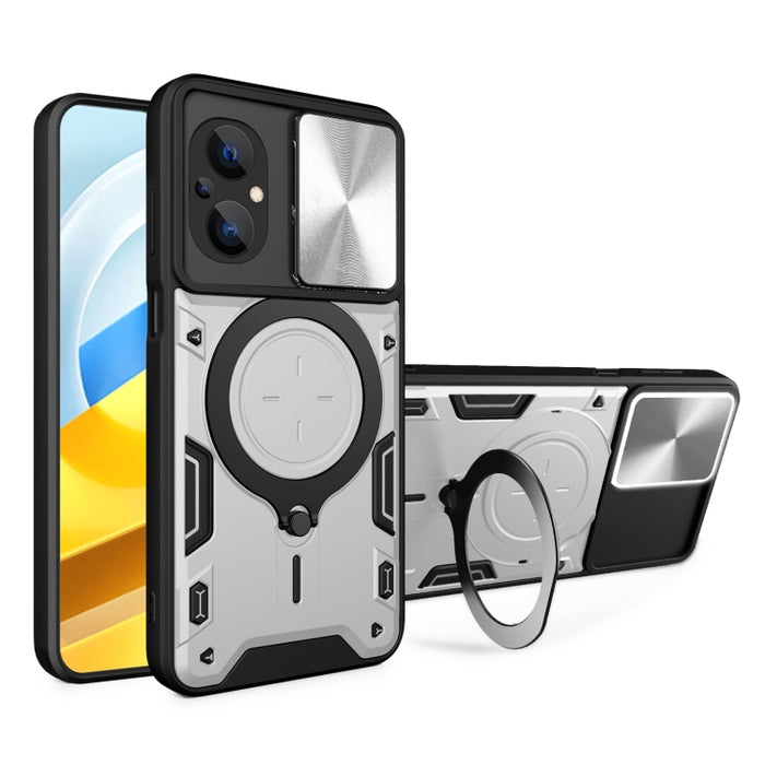 Estuche para teléfono con soporte magnético Camshield deslizante con textura de CD, For Xiaomi Poco M5 5G, For Xiaomi Redmi A1 4G, For Xiaomi Redmi Note 11 Global, For Xiaomi Redmi K40S / Poco F4, For Xiaomi Poco M4 Pro 4G, For Xiaomi Poco X4 Pro 5G   ...