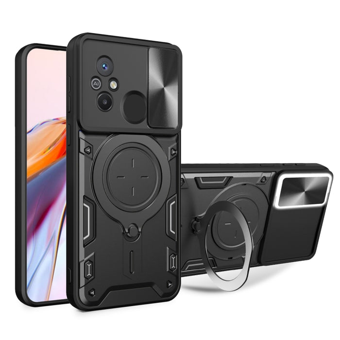 Estuche para teléfono con soporte magnético Camshield deslizante con textura de CD, For Xiaomi Redmi A3, For Xiaomi Redmi 13C 5G Global, For Xiaomi Redmi Note 13 5G, For Xiaomi Redmi 13C 4G, For Xiaomi Redmi Note 13 Pro 5G                              ...