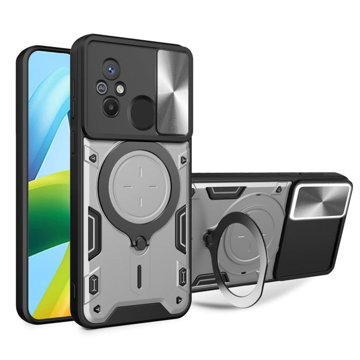 Estuche para teléfono con soporte magnético Camshield deslizante con textura de CD, For Xiaomi Redmi A3, For Xiaomi Redmi 13C 5G Global, For Xiaomi Redmi Note 13 5G, For Xiaomi Redmi 13C 4G, For Xiaomi Redmi Note 13 Pro 5G                              ...