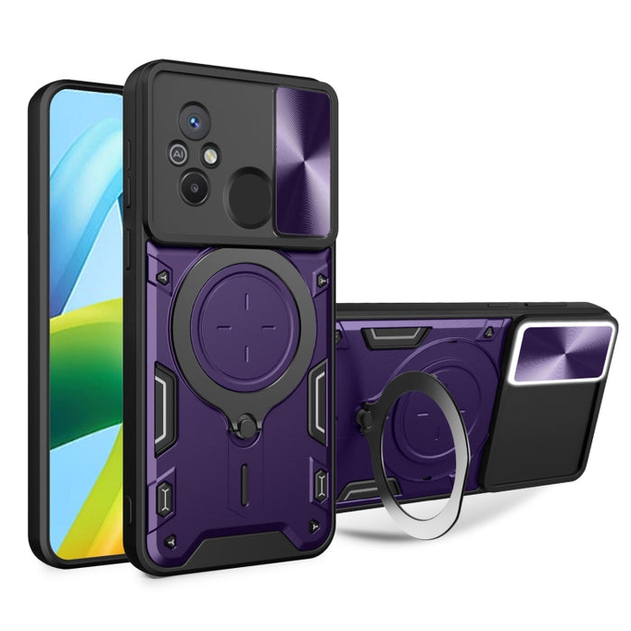 Estuche para teléfono con soporte magnético Camshield deslizante con textura de CD, For Xiaomi Redmi A3, For Xiaomi Redmi 13C 5G Global, For Xiaomi Redmi Note 13 5G, For Xiaomi Redmi 13C 4G, For Xiaomi Redmi Note 13 Pro 5G                              ...