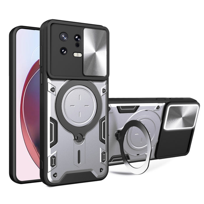 Estuche para teléfono con soporte magnético Camshield deslizante con textura de CD, For Xiaomi Redmi A3, For Xiaomi Redmi 13C 5G Global, For Xiaomi Redmi Note 13 5G, For Xiaomi Redmi 13C 4G, For Xiaomi Redmi Note 13 Pro 5G                              ...