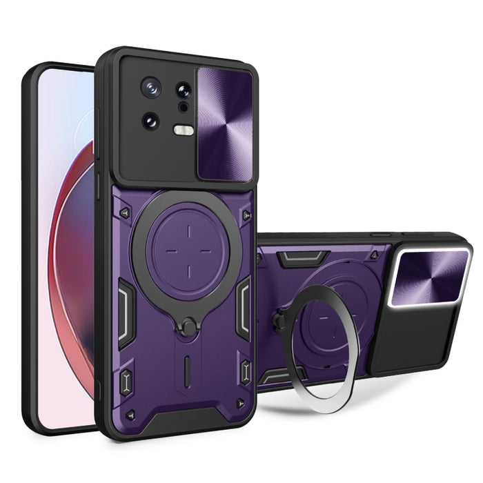 Estuche para teléfono con soporte magnético Camshield deslizante con textura de CD, For Xiaomi Redmi A3, For Xiaomi Redmi 13C 5G Global, For Xiaomi Redmi Note 13 5G, For Xiaomi Redmi 13C 4G, For Xiaomi Redmi Note 13 Pro 5G                              ...