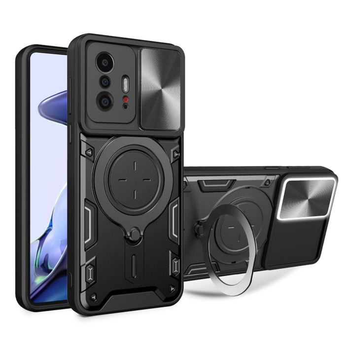Estuche para teléfono con soporte magnético Camshield deslizante con textura de CD, For Xiaomi Poco M5 5G, For Xiaomi Redmi A1 4G, For Xiaomi Redmi Note 11 Global, For Xiaomi Redmi K40S / Poco F4, For Xiaomi Poco M4 Pro 4G, For Xiaomi Poco X4 Pro 5G   ...