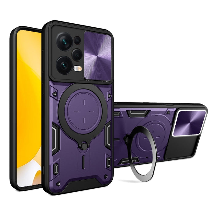 Estuche para teléfono con soporte magnético Camshield deslizante con textura de CD, For Xiaomi Redmi A3, For Xiaomi Redmi 13C 5G Global, For Xiaomi Redmi Note 13 5G, For Xiaomi Redmi 13C 4G, For Xiaomi Redmi Note 13 Pro 5G                              ...