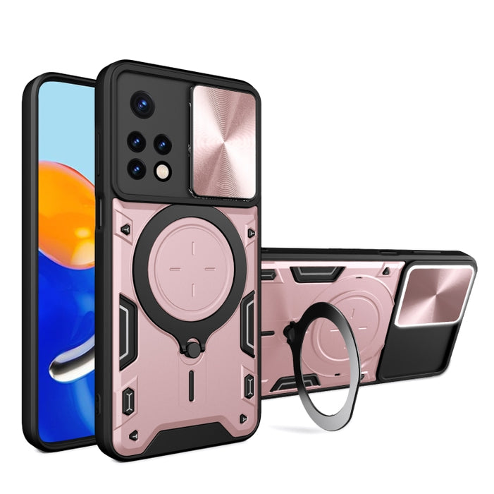 Estuche para teléfono con soporte magnético Camshield deslizante con textura de CD, For Xiaomi Poco M5 5G, For Xiaomi Redmi A1 4G, For Xiaomi Redmi Note 11 Global, For Xiaomi Redmi K40S / Poco F4, For Xiaomi Poco M4 Pro 4G, For Xiaomi Poco X4 Pro 5G   ...