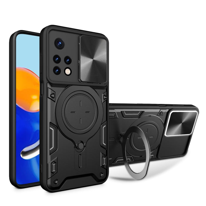 Estuche para teléfono con soporte magnético Camshield deslizante con textura de CD, For Xiaomi Poco M5 5G, For Xiaomi Redmi A1 4G, For Xiaomi Redmi Note 11 Global, For Xiaomi Redmi K40S / Poco F4, For Xiaomi Poco M4 Pro 4G, For Xiaomi Poco X4 Pro 5G   ...