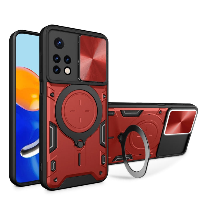 Estuche para teléfono con soporte magnético Camshield deslizante con textura de CD, For Xiaomi Poco M5 5G, For Xiaomi Redmi A1 4G, For Xiaomi Redmi Note 11 Global, For Xiaomi Redmi K40S / Poco F4, For Xiaomi Poco M4 Pro 4G, For Xiaomi Poco X4 Pro 5G   ...
