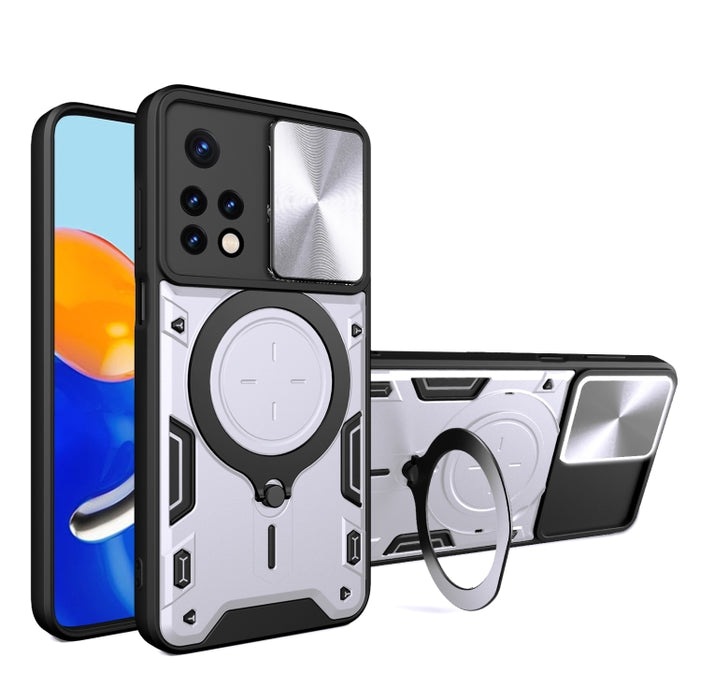 Estuche para teléfono con soporte magnético Camshield deslizante con textura de CD, For Xiaomi Poco M5 5G, For Xiaomi Redmi A1 4G, For Xiaomi Redmi Note 11 Global, For Xiaomi Redmi K40S / Poco F4, For Xiaomi Poco M4 Pro 4G, For Xiaomi Poco X4 Pro 5G   ...