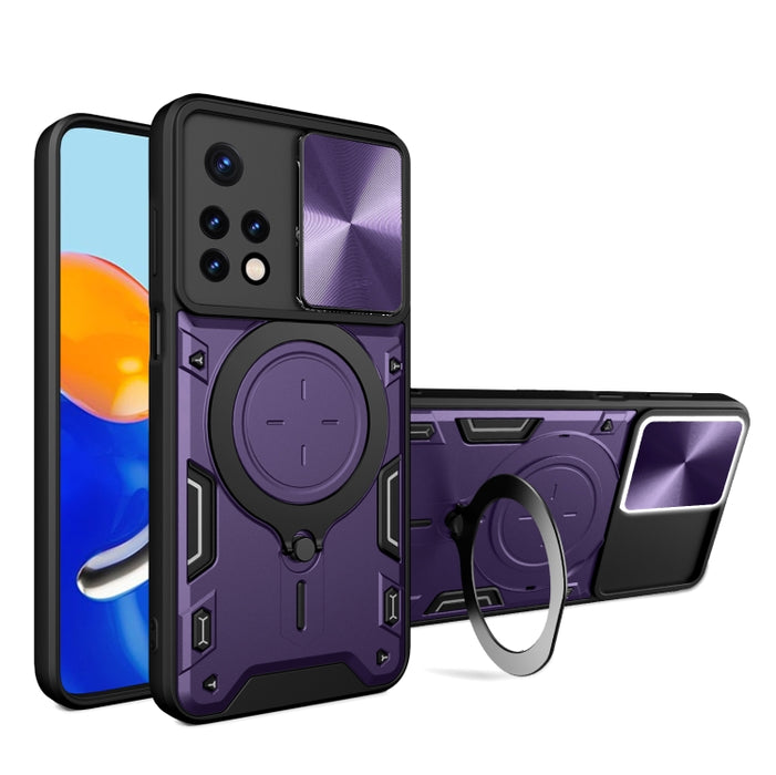 Estuche para teléfono con soporte magnético Camshield deslizante con textura de CD, For Xiaomi Poco M5 5G, For Xiaomi Redmi A1 4G, For Xiaomi Redmi Note 11 Global, For Xiaomi Redmi K40S / Poco F4, For Xiaomi Poco M4 Pro 4G, For Xiaomi Poco X4 Pro 5G   ...