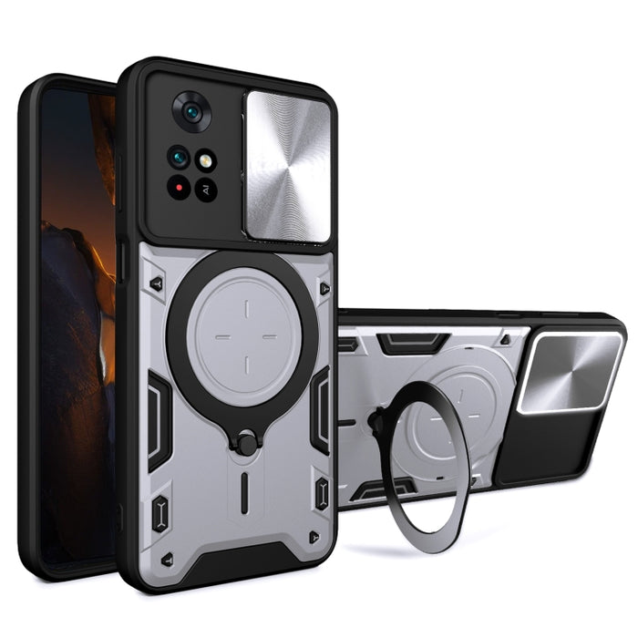 Estuche para teléfono con soporte magnético Camshield deslizante con textura de CD, For Xiaomi Poco M5 5G, For Xiaomi Redmi A1 4G, For Xiaomi Redmi Note 11 Global, For Xiaomi Redmi K40S / Poco F4, For Xiaomi Poco M4 Pro 4G, For Xiaomi Poco X4 Pro 5G   ...
