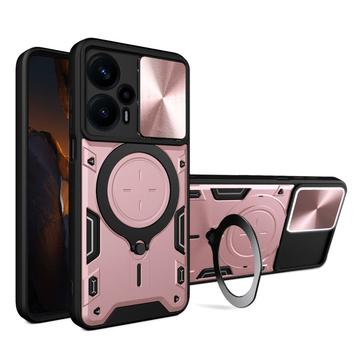 Estuche para teléfono con soporte magnético Camshield deslizante con textura de CD, For Xiaomi Redmi A3, For Xiaomi Redmi 13C 5G Global, For Xiaomi Redmi Note 13 5G, For Xiaomi Redmi 13C 4G, For Xiaomi Redmi Note 13 Pro 5G                              ...