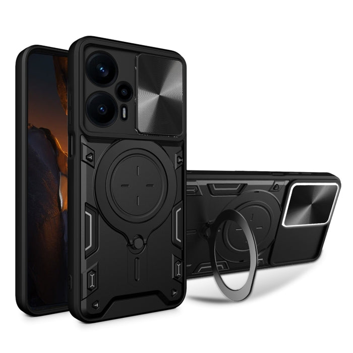 Estuche para teléfono con soporte magnético Camshield deslizante con textura de CD, For Xiaomi Redmi A3, For Xiaomi Redmi 13C 5G Global, For Xiaomi Redmi Note 13 5G, For Xiaomi Redmi 13C 4G, For Xiaomi Redmi Note 13 Pro 5G                              ...