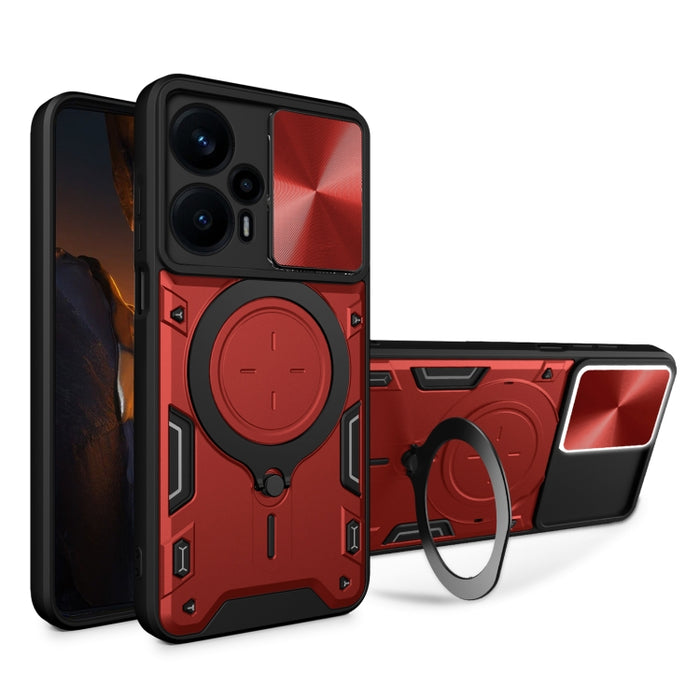 Estuche para teléfono con soporte magnético Camshield deslizante con textura de CD, For Xiaomi Redmi A3, For Xiaomi Redmi 13C 5G Global, For Xiaomi Redmi Note 13 5G, For Xiaomi Redmi 13C 4G, For Xiaomi Redmi Note 13 Pro 5G                              ...