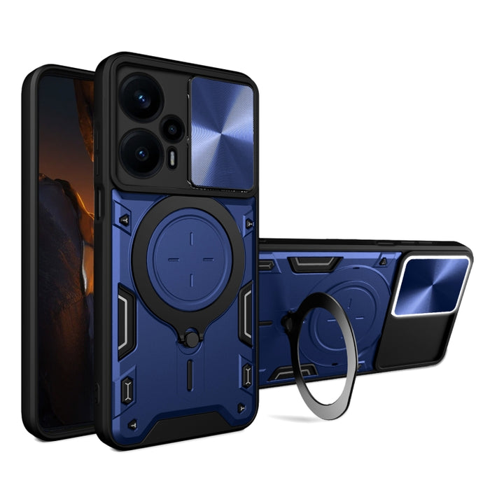 Estuche para teléfono con soporte magnético Camshield deslizante con textura de CD, For Xiaomi Redmi A3, For Xiaomi Redmi 13C 5G Global, For Xiaomi Redmi Note 13 5G, For Xiaomi Redmi 13C 4G, For Xiaomi Redmi Note 13 Pro 5G                              ...