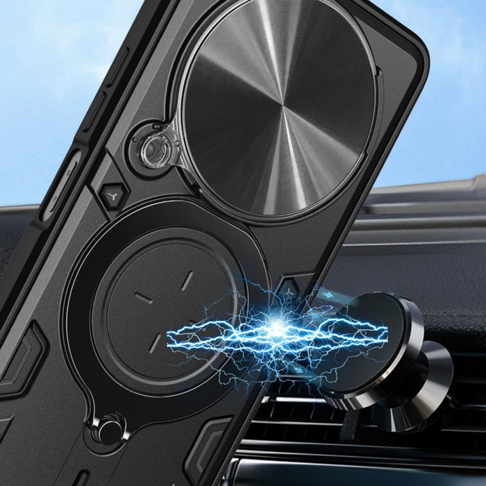 Estuche para teléfono con soporte magnético Camshield deslizante con textura de CD, For Xiaomi Redmi A3, For Xiaomi Redmi 13C 5G Global, For Xiaomi Redmi Note 13 5G, For Xiaomi Redmi 13C 4G, For Xiaomi Redmi Note 13 Pro 5G                              ...