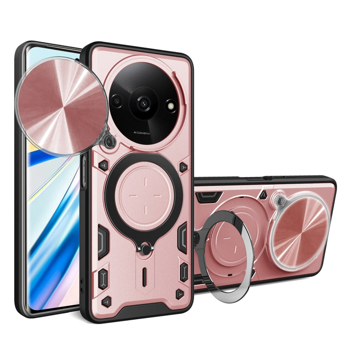 Estuche para teléfono con soporte magnético Camshield deslizante con textura de CD, For Xiaomi Redmi A3, For Xiaomi Redmi 13C 5G Global, For Xiaomi Redmi Note 13 5G, For Xiaomi Redmi 13C 4G, For Xiaomi Redmi Note 13 Pro 5G                              ...