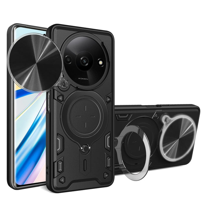 Estuche para teléfono con soporte magnético Camshield deslizante con textura de CD, For Xiaomi Redmi A3, For Xiaomi Redmi 13C 5G Global, For Xiaomi Redmi Note 13 5G, For Xiaomi Redmi 13C 4G, For Xiaomi Redmi Note 13 Pro 5G                              ...