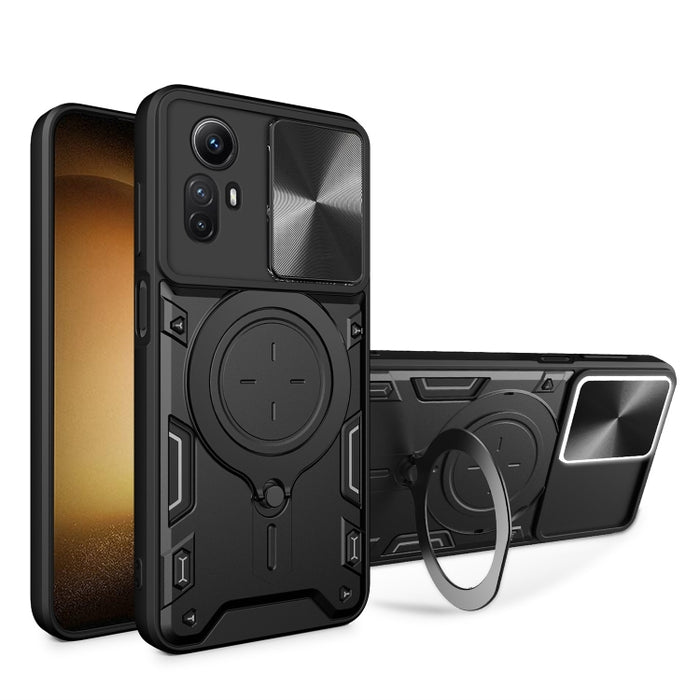 Estuche para teléfono con soporte magnético Camshield deslizante con textura de CD, For Xiaomi Redmi A3, For Xiaomi Redmi 13C 5G Global, For Xiaomi Redmi Note 13 5G, For Xiaomi Redmi 13C 4G, For Xiaomi Redmi Note 13 Pro 5G                              ...