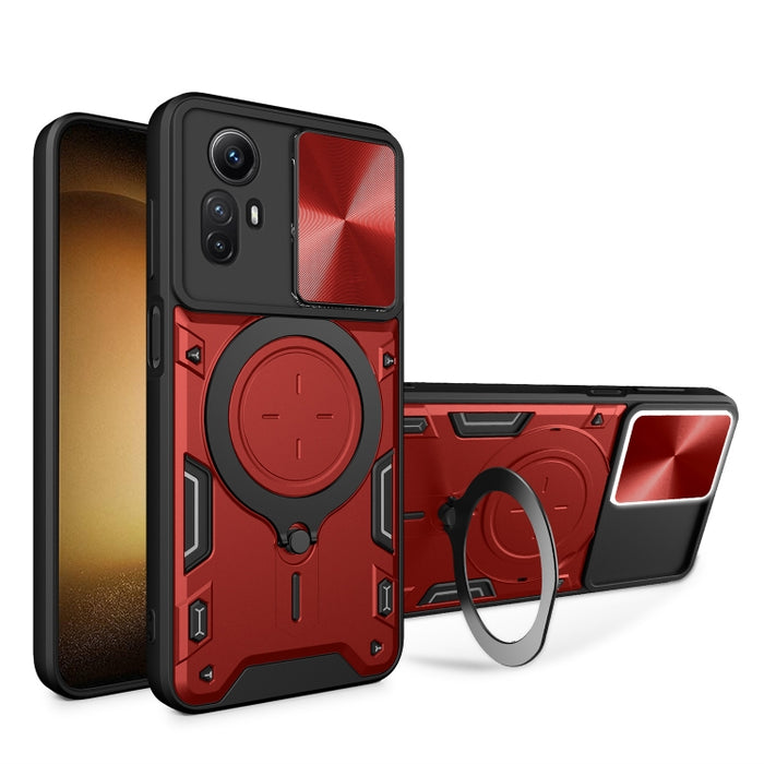 Estuche para teléfono con soporte magnético Camshield deslizante con textura de CD, For Xiaomi Redmi A3, For Xiaomi Redmi 13C 5G Global, For Xiaomi Redmi Note 13 5G, For Xiaomi Redmi 13C 4G, For Xiaomi Redmi Note 13 Pro 5G                              ...