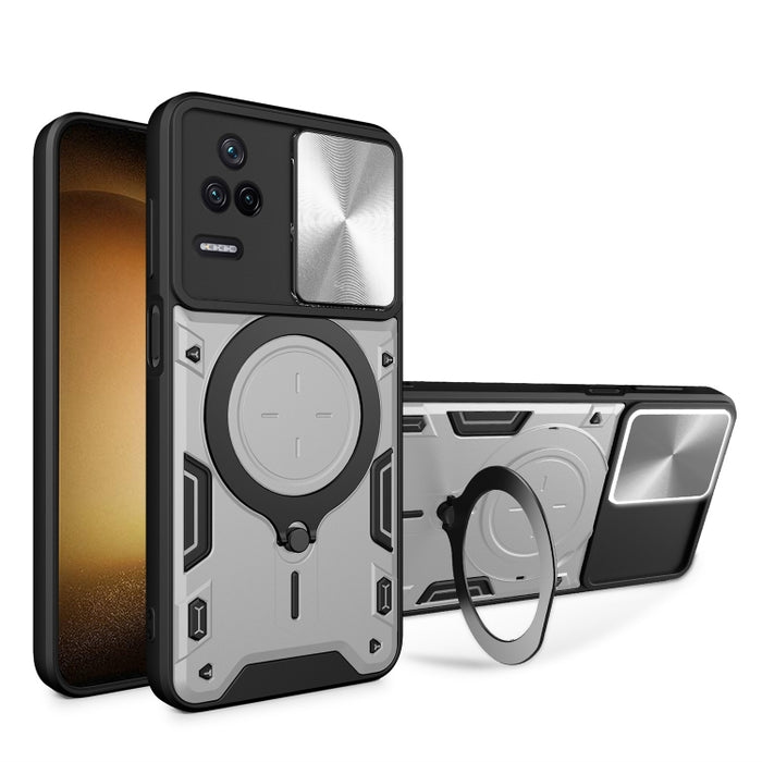 Estuche para teléfono con soporte magnético Camshield deslizante con textura de CD, For Xiaomi Poco M5 5G, For Xiaomi Redmi A1 4G, For Xiaomi Redmi Note 11 Global, For Xiaomi Redmi K40S / Poco F4, For Xiaomi Poco M4 Pro 4G, For Xiaomi Poco X4 Pro 5G   ...