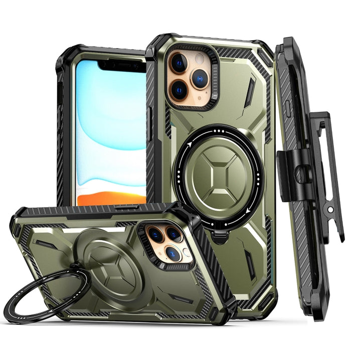 Estuche para teléfono con soporte magnético MagSafe de la serie Armor con clip trasero