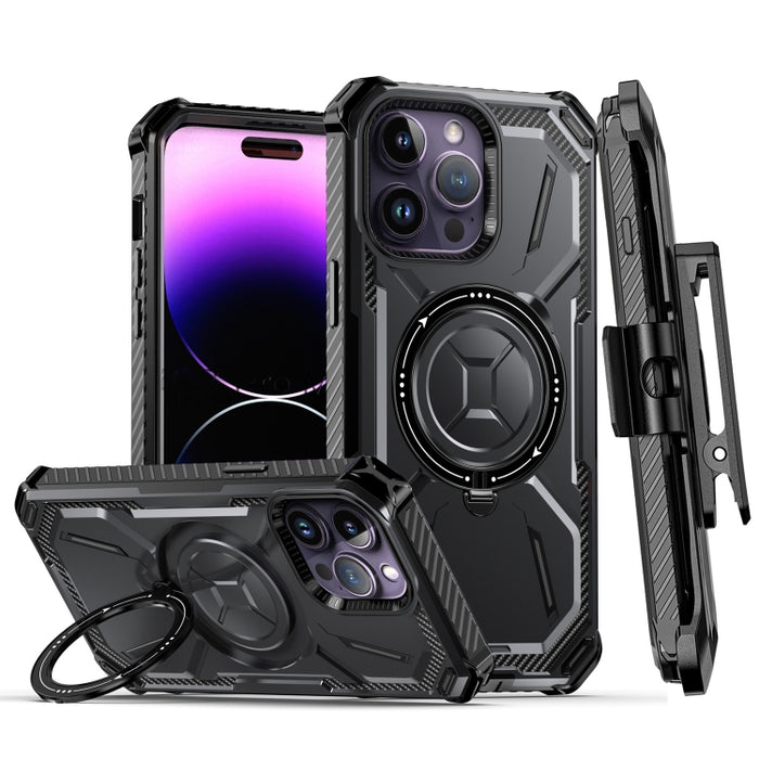 Estuche para teléfono con soporte magnético MagSafe de la serie Armor con clip trasero