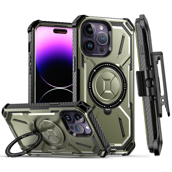 Estuche para teléfono con soporte magnético MagSafe de la serie Armor con clip trasero