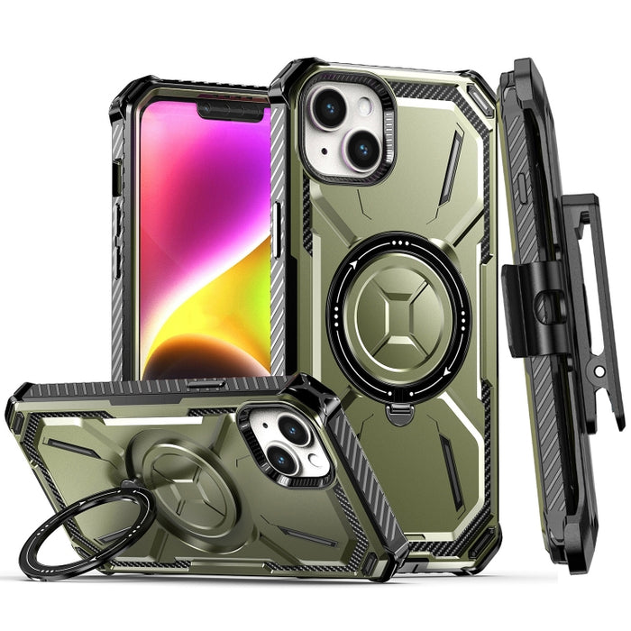 Estuche para teléfono con soporte magnético MagSafe de la serie Armor con clip trasero