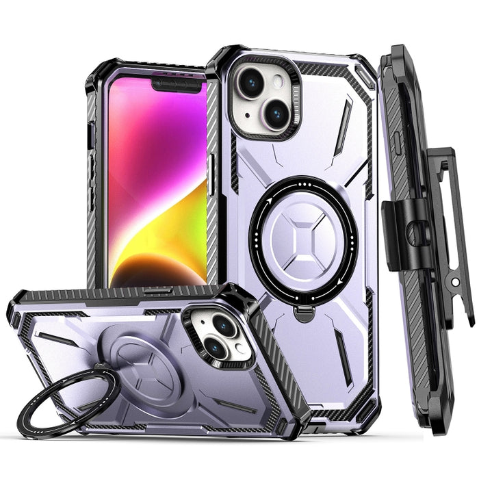 Estuche para teléfono con soporte magnético MagSafe de la serie Armor con clip trasero