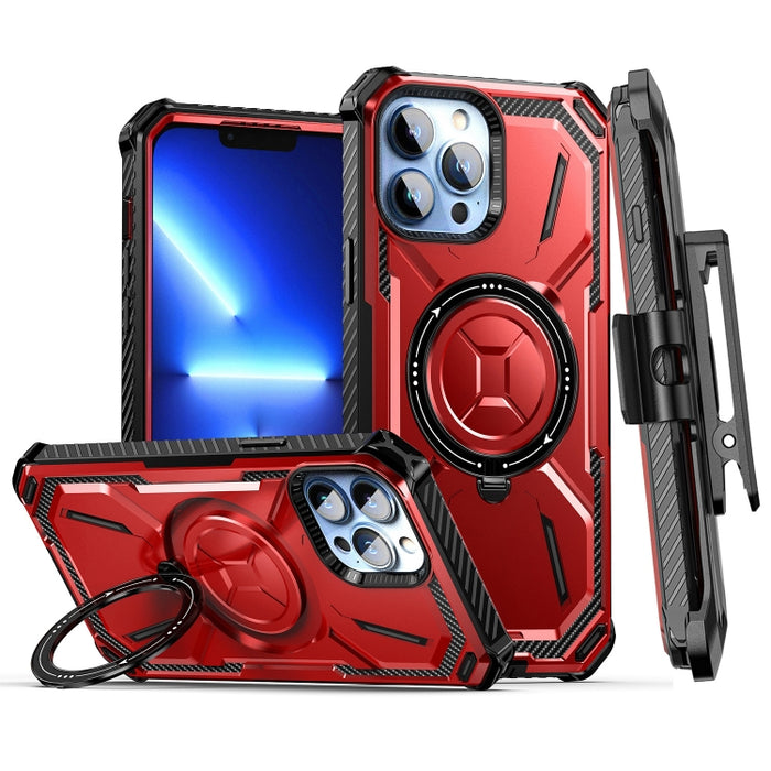 Estuche para teléfono con soporte magnético MagSafe de la serie Armor con clip trasero