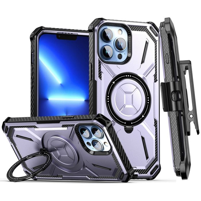 Estuche para teléfono con soporte magnético MagSafe de la serie Armor con clip trasero