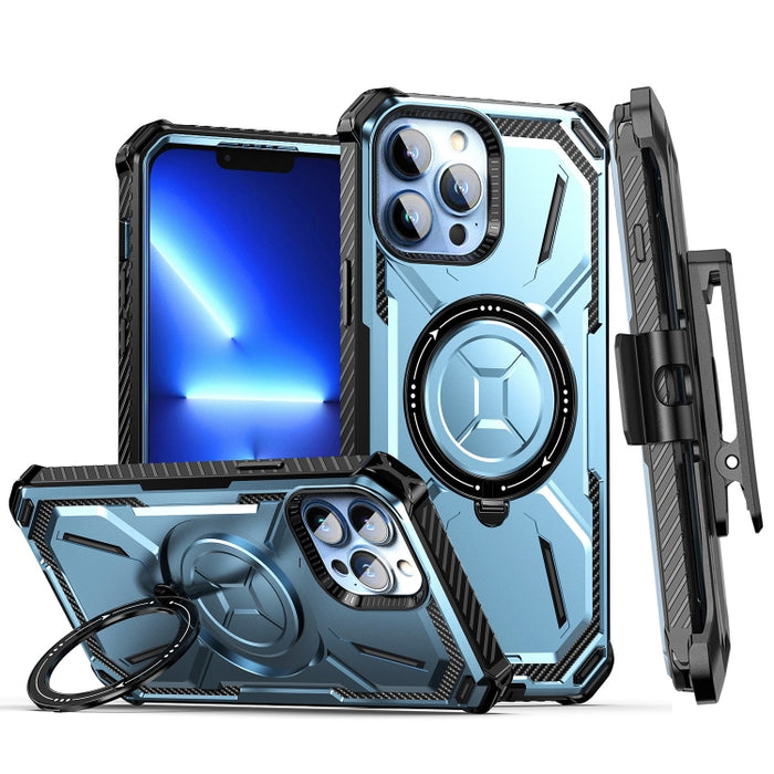 Estuche para teléfono con soporte magnético MagSafe de la serie Armor con clip trasero