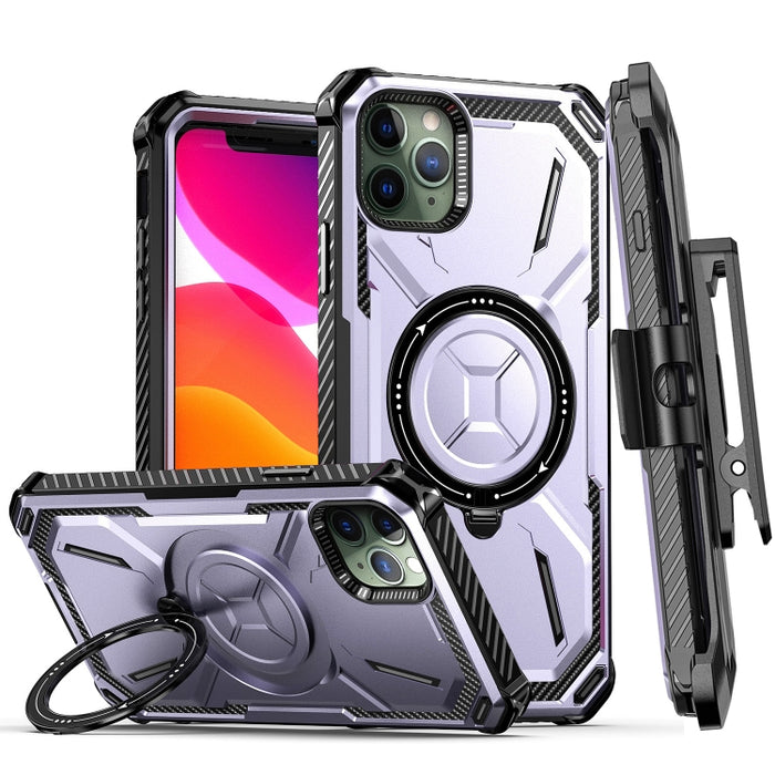 Estuche para teléfono con soporte magnético MagSafe de la serie Armor con clip trasero