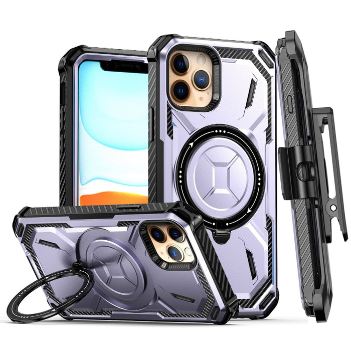 Estuche para teléfono con soporte magnético MagSafe de la serie Armor con clip trasero