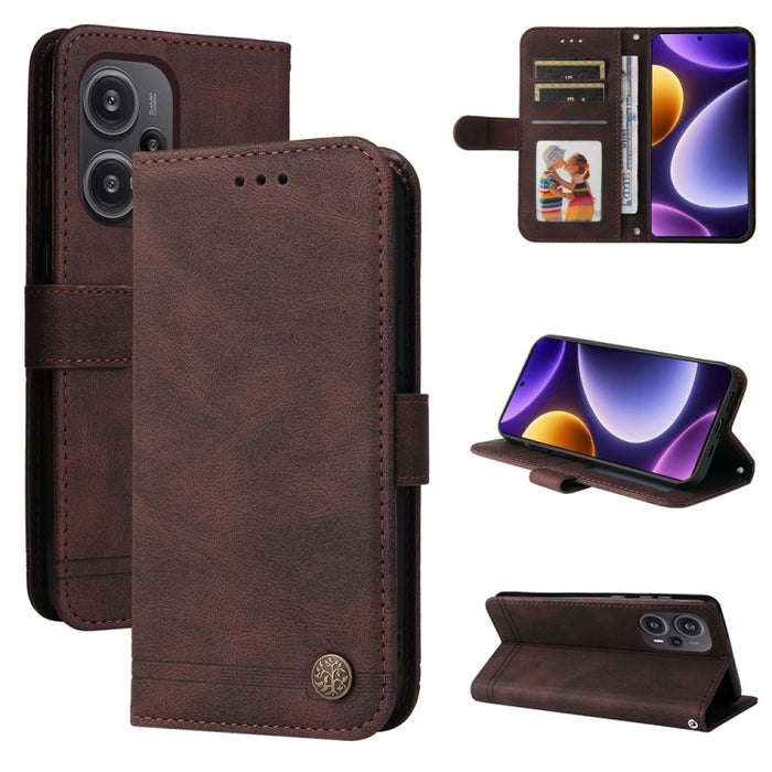 Skin Feel Life Tree Funda de piel para teléfono con botón de metal, For Xiaomi Poco F6, For Xiaomi Redmi A3, For Xiaomi Redmi Note13 Pro 4G Global/Poco M6 Pro 4G, For Xiaomi Redmi Note13 4G, For Xiaomi Redmi K70E, For Xiaomi 14 Ultra, For Xiaomi 14 Pro...
