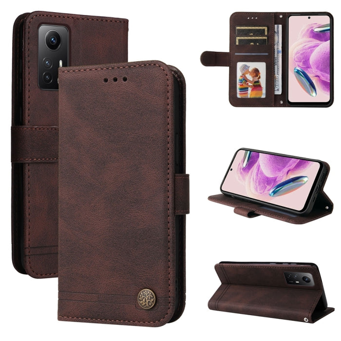Skin Feel Life Tree Funda de piel para teléfono con botón de metal, For Xiaomi Poco F6, For Xiaomi Redmi A3, For Xiaomi Redmi Note13 Pro 4G Global/Poco M6 Pro 4G, For Xiaomi Redmi Note13 4G, For Xiaomi Redmi K70E, For Xiaomi 14 Ultra, For Xiaomi 14 Pro...