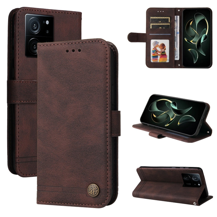 Skin Feel Life Tree Funda de piel para teléfono con botón de metal, For Xiaomi Poco F6, For Xiaomi Redmi A3, For Xiaomi Redmi Note13 Pro 4G Global/Poco M6 Pro 4G, For Xiaomi Redmi Note13 4G, For Xiaomi Redmi K70E, For Xiaomi 14 Ultra, For Xiaomi 14 Pro...