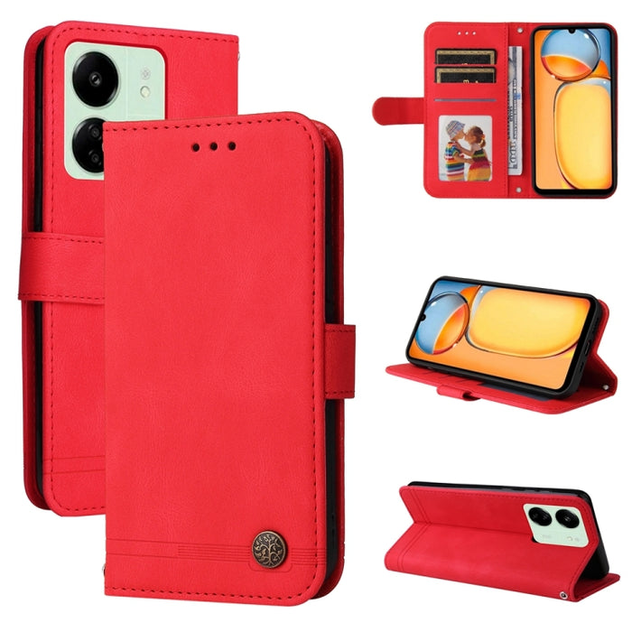 Skin Feel Life Tree Funda de piel para teléfono con botón de metal, For Xiaomi Poco F6, For Xiaomi Redmi A3, For Xiaomi Redmi Note13 Pro 4G Global/Poco M6 Pro 4G, For Xiaomi Redmi Note13 4G, For Xiaomi Redmi K70E, For Xiaomi 14 Ultra, For Xiaomi 14 Pro...