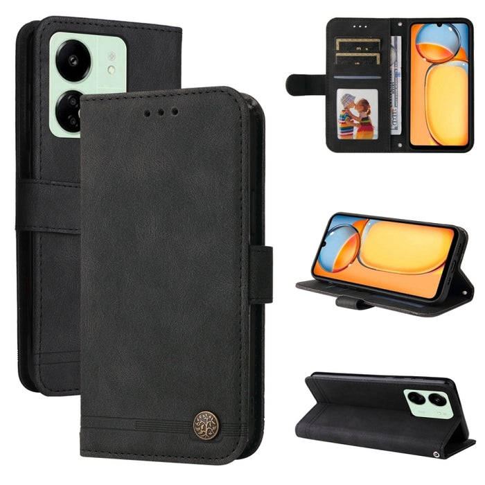 Skin Feel Life Tree Funda de piel para teléfono con botón de metal, For Xiaomi Poco F6, For Xiaomi Redmi A3, For Xiaomi Redmi Note13 Pro 4G Global/Poco M6 Pro 4G, For Xiaomi Redmi Note13 4G, For Xiaomi Redmi K70E, For Xiaomi 14 Ultra, For Xiaomi 14 Pro...