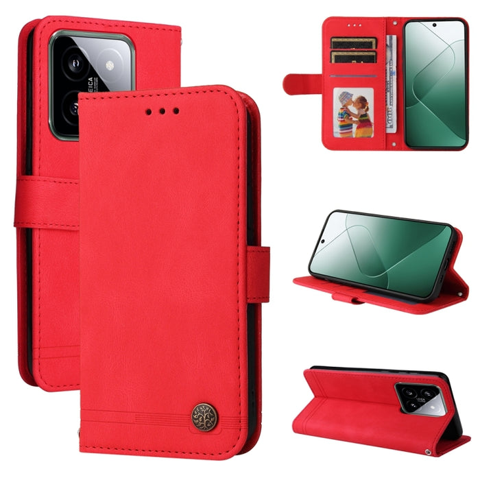 Skin Feel Life Tree Funda de piel para teléfono con botón de metal, For Xiaomi Poco F6, For Xiaomi Redmi A3, For Xiaomi Redmi Note13 Pro 4G Global/Poco M6 Pro 4G, For Xiaomi Redmi Note13 4G, For Xiaomi Redmi K70E, For Xiaomi 14 Ultra, For Xiaomi 14 Pro...