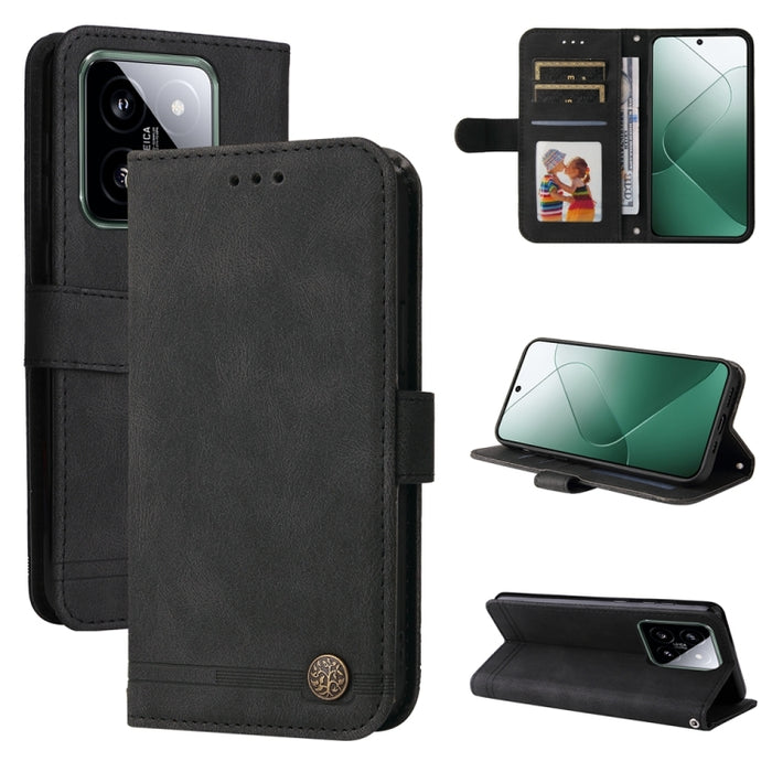 Skin Feel Life Tree Funda de piel para teléfono con botón de metal, For Xiaomi Poco F6, For Xiaomi Redmi A3, For Xiaomi Redmi Note13 Pro 4G Global/Poco M6 Pro 4G, For Xiaomi Redmi Note13 4G, For Xiaomi Redmi K70E, For Xiaomi 14 Ultra, For Xiaomi 14 Pro...