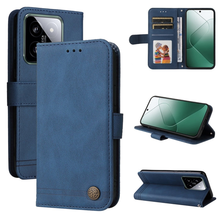 Skin Feel Life Tree Funda de piel para teléfono con botón de metal, For Xiaomi Poco F6, For Xiaomi Redmi A3, For Xiaomi Redmi Note13 Pro 4G Global/Poco M6 Pro 4G, For Xiaomi Redmi Note13 4G, For Xiaomi Redmi K70E, For Xiaomi 14 Ultra, For Xiaomi 14 Pro...