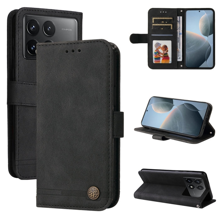 Skin Feel Life Tree Funda de piel para teléfono con botón de metal, For Xiaomi Poco F6, For Xiaomi Redmi A3, For Xiaomi Redmi Note13 Pro 4G Global/Poco M6 Pro 4G, For Xiaomi Redmi Note13 4G, For Xiaomi Redmi K70E, For Xiaomi 14 Ultra, For Xiaomi 14 Pro...