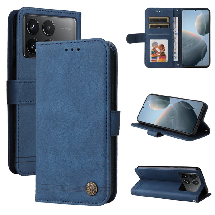 Skin Feel Life Tree Funda de piel para teléfono con botón de metal, For Xiaomi Poco F6, For Xiaomi Redmi A3, For Xiaomi Redmi Note13 Pro 4G Global/Poco M6 Pro 4G, For Xiaomi Redmi Note13 4G, For Xiaomi Redmi K70E, For Xiaomi 14 Ultra, For Xiaomi 14 Pro...