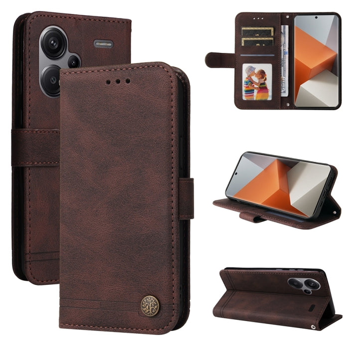 Skin Feel Life Tree Funda de piel para teléfono con botón de metal, For Xiaomi Poco F6, For Xiaomi Redmi A3, For Xiaomi Redmi Note13 Pro 4G Global/Poco M6 Pro 4G, For Xiaomi Redmi Note13 4G, For Xiaomi Redmi K70E, For Xiaomi 14 Ultra, For Xiaomi 14 Pro...