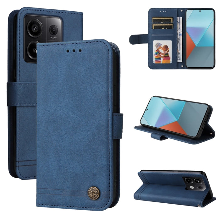 Skin Feel Life Tree Funda de piel para teléfono con botón de metal, For Xiaomi Poco F6, For Xiaomi Redmi A3, For Xiaomi Redmi Note13 Pro 4G Global/Poco M6 Pro 4G, For Xiaomi Redmi Note13 4G, For Xiaomi Redmi K70E, For Xiaomi 14 Ultra, For Xiaomi 14 Pro...