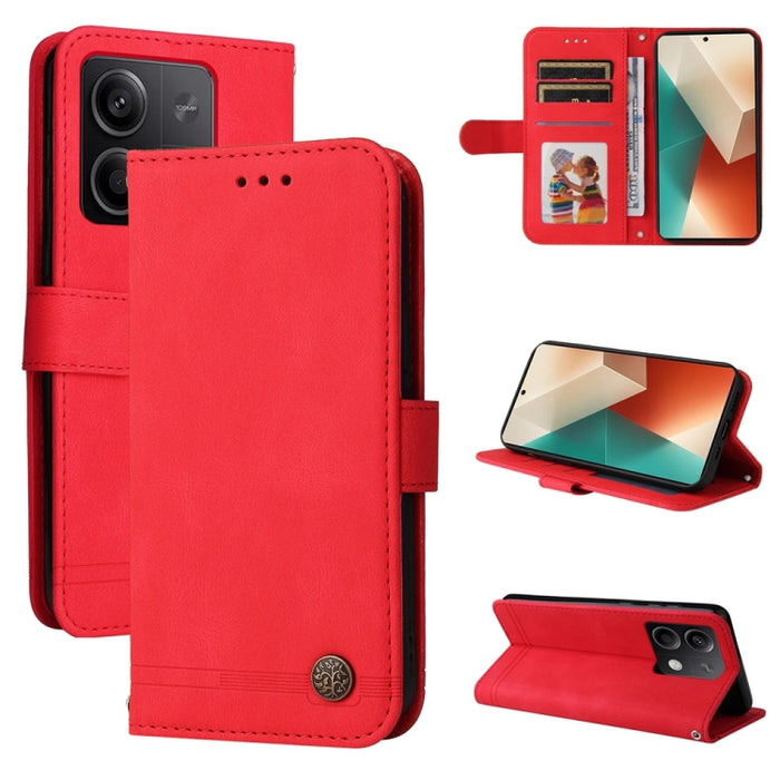 Skin Feel Life Tree Funda de piel para teléfono con botón de metal, For Xiaomi Poco F6, For Xiaomi Redmi A3, For Xiaomi Redmi Note13 Pro 4G Global/Poco M6 Pro 4G, For Xiaomi Redmi Note13 4G, For Xiaomi Redmi K70E, For Xiaomi 14 Ultra, For Xiaomi 14 Pro...