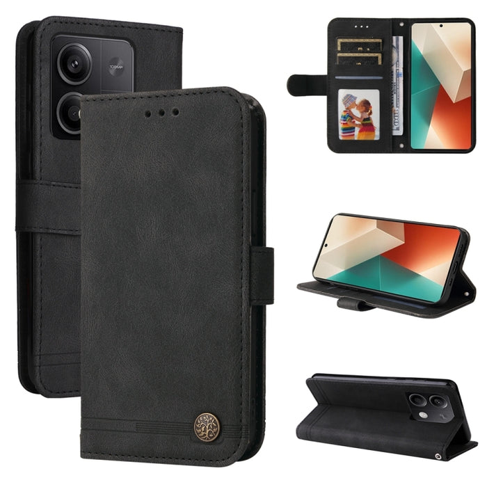 Skin Feel Life Tree Funda de piel para teléfono con botón de metal, For Xiaomi Poco F6, For Xiaomi Redmi A3, For Xiaomi Redmi Note13 Pro 4G Global/Poco M6 Pro 4G, For Xiaomi Redmi Note13 4G, For Xiaomi Redmi K70E, For Xiaomi 14 Ultra, For Xiaomi 14 Pro...