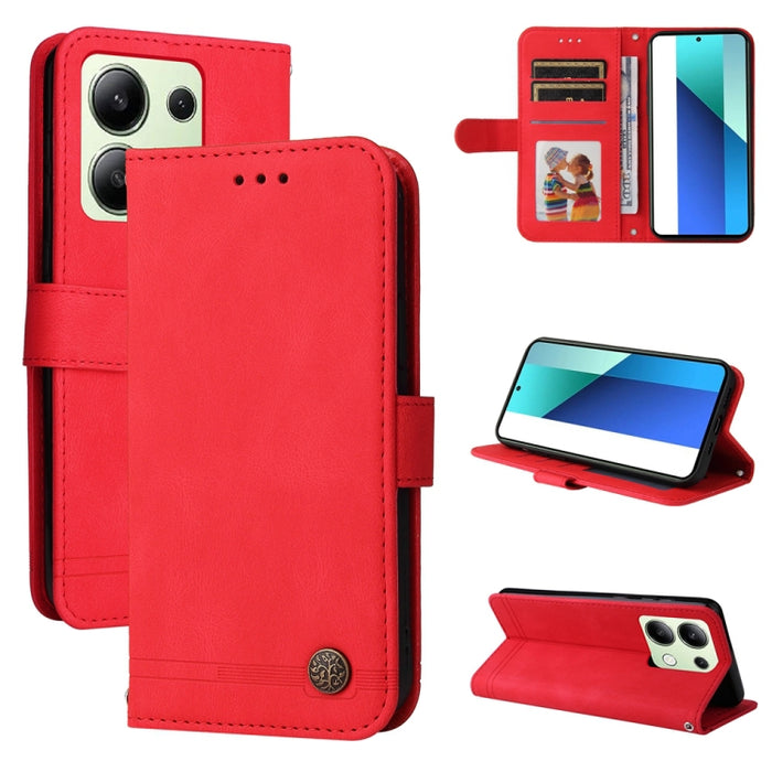 Skin Feel Life Tree Funda de piel para teléfono con botón de metal, For Xiaomi Poco F6, For Xiaomi Redmi A3, For Xiaomi Redmi Note13 Pro 4G Global/Poco M6 Pro 4G, For Xiaomi Redmi Note13 4G, For Xiaomi Redmi K70E, For Xiaomi 14 Ultra, For Xiaomi 14 Pro...